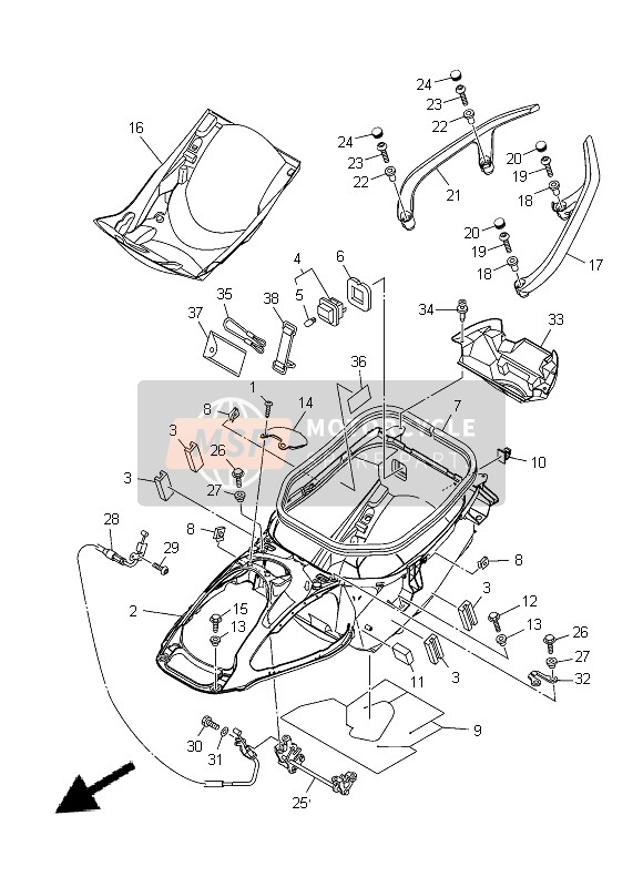 Yamaha XP500 2014 Seat 2 for a 2014 Yamaha XP500